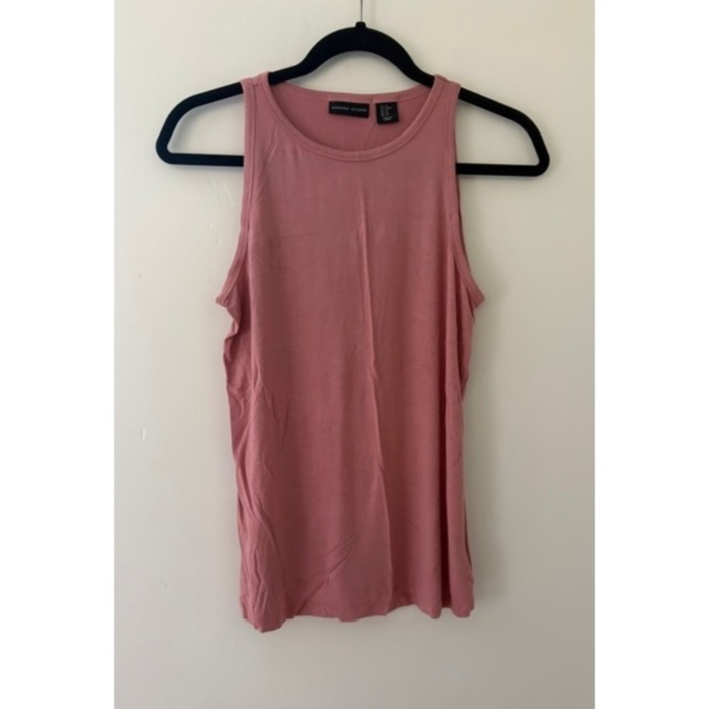 Adrienne Vittadini Womens High Neck Tank Top Dusty Rose Pink XS Sleeveless Shirt